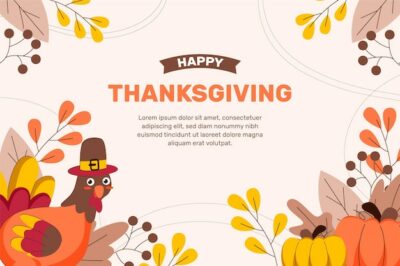 Free Vector | Hand drawn flat thanksgiving background