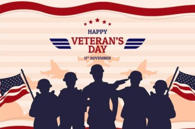 Free Vector | Hand drawn flat veteran's day background