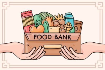 Free Vector | Hand drawn food bank illustration