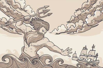 Free Vector | Hand drawn greek mythology illustration