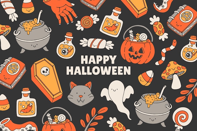 Free Vector | Hand drawn halloween background