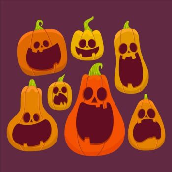 Free Vector | Hand drawn halloween pumpkin collection