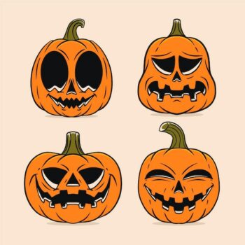 Free Vector | Hand drawn halloween pumpkins collection