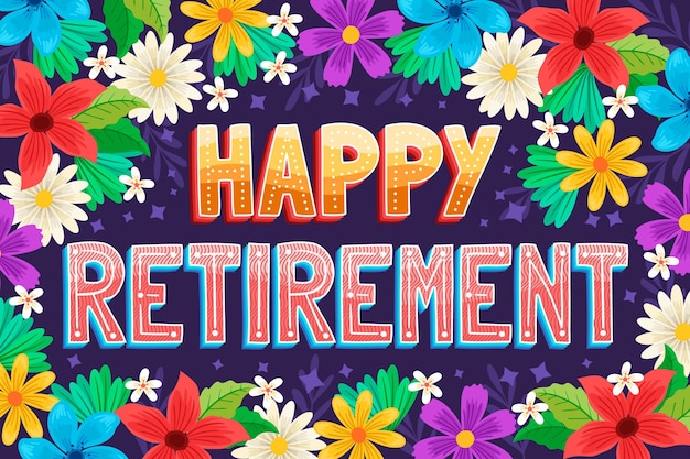 Free Vector | Hand drawn happy retirement lettering