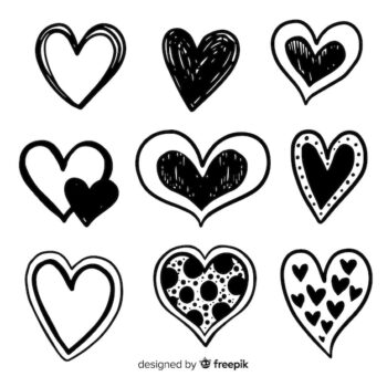 Free Vector | Hand drawn heart pack