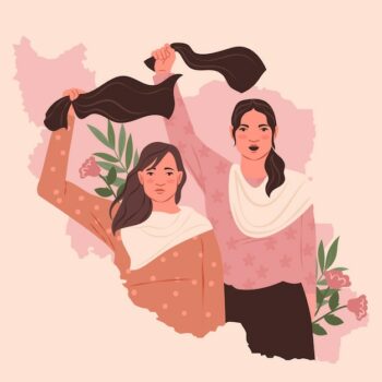 Free Vector | Hand drawn iranian women without hijabs