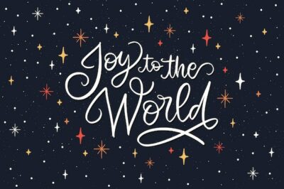 Free Vector | Hand drawn joy to the world lettering