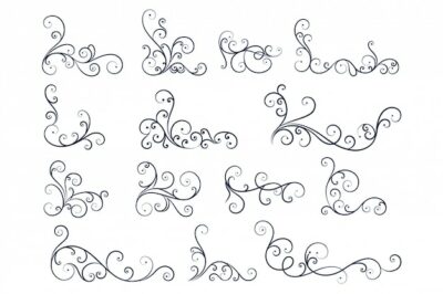Free Vector | Hand drawn line floral decoration collection