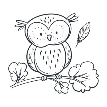 Free Vector | Hand drawn owl outline illustration