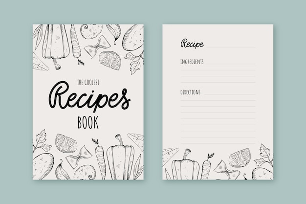 Free Vector | Hand drawn recipe book template