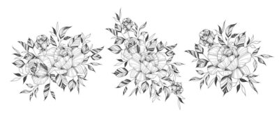 Free Vector | Hand drawn rose flowers arrangements in tattoo style