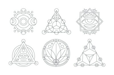 Free Vector | Hand drawn sacred geometry element collection