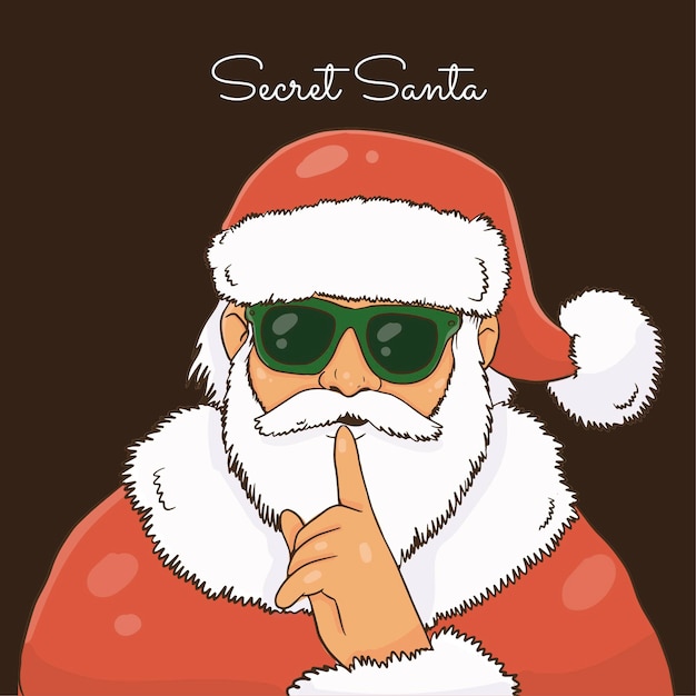 Free Vector | Hand drawn secret santa illustration