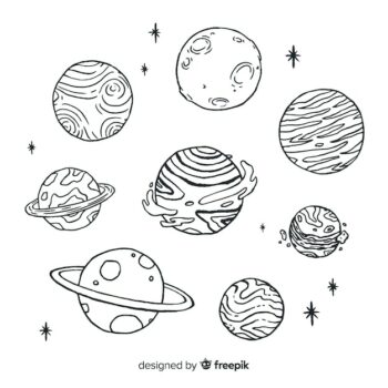 Free Vector | Hand drawn sketch planet collection in doodle style