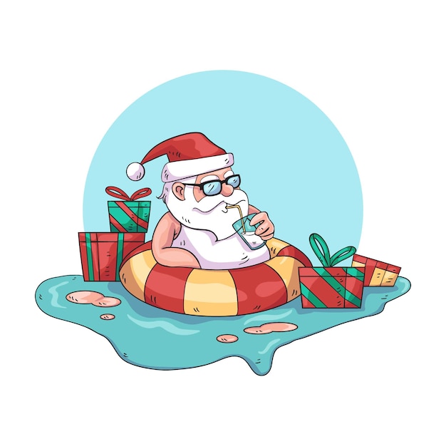 Free Vector | Hand drawn summer christmas illustration