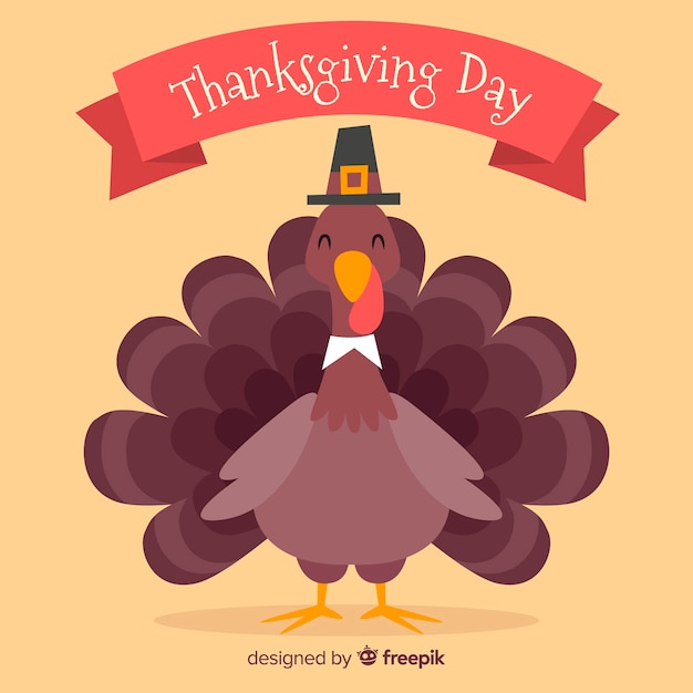 Free Vector | Hand drawn thanksgiving background with turkey