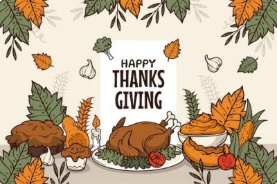 Free Vector | Hand drawn thanksgiving celebration background