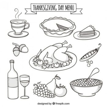 Free Vector | Hand drawn thanksgiving day menu