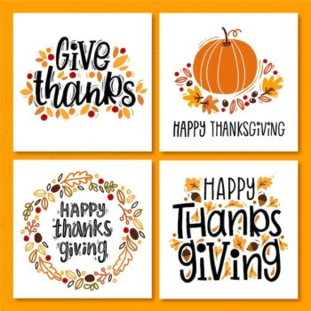Free Vector | Hand drawn thanksgiving instagram posts collection
