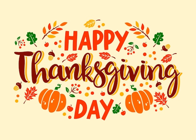 Free Vector | Hand drawn thanksgiving text illustration