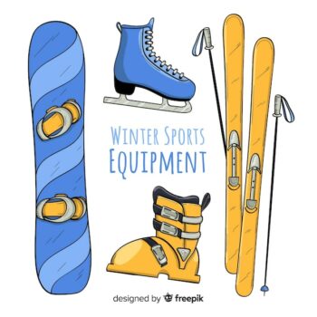 Free Vector | Hand drawn winter sport equipment