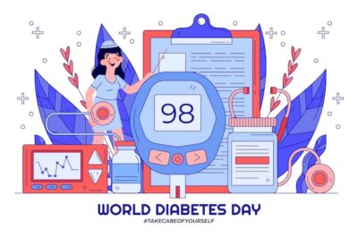 Free Vector | Hand drawn world diabetes day background