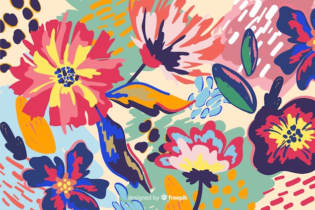 Free Vector | Hand painted abstract floral background