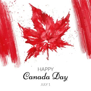 Free Vector | Hand painted watercolor canada day illustration