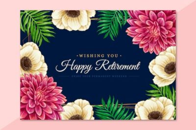 Free Vector | Hand painted watercolor retirement greeting card