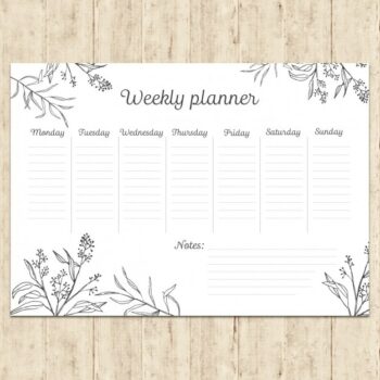 Free Vector | Hand painted weekly planner