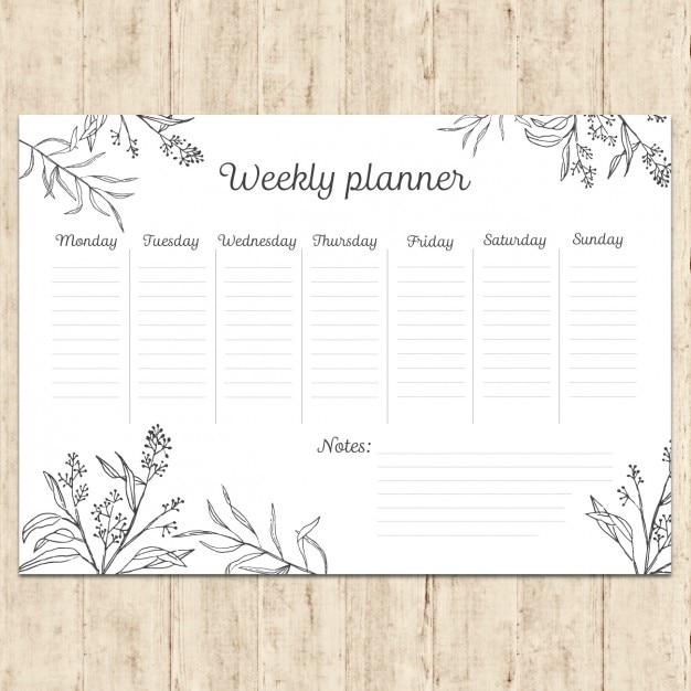 Free Vector | Hand painted weekly planner