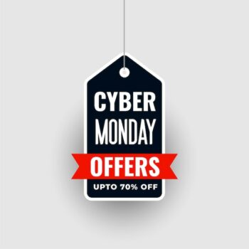Free Vector | Hanging cyber monday special sale offer tag