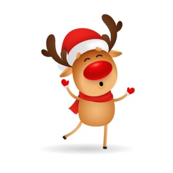 Free Vector | Happy cartoon deer wishing merry christmas
