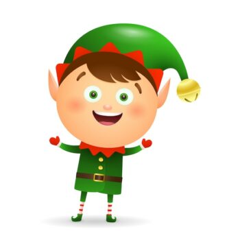 Free Vector | Happy christmas elf wearing green costume cartoon