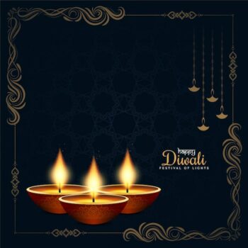 Free Vector | Happy diwali indian festival decorative frame background vector