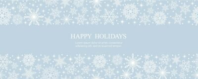 Free Vector | Happy holidays vector flat seamless background illustration with snowflakes and text space.