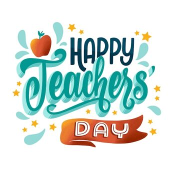 Free Vector | Happy teachers day lettering theme