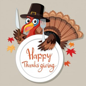 Free Vector | Happy thanksgiving turkey card