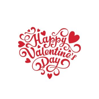 Free Vector | Happy valentines day text lettering heart shape