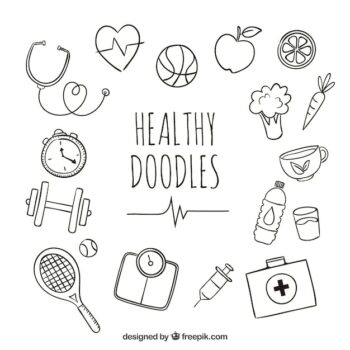 Free Vector | Healthy doodles