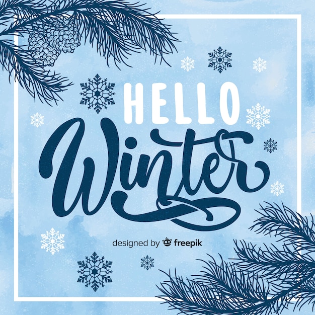 Free Vector | Hello winter background