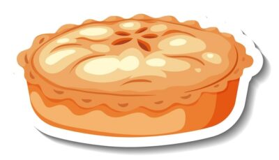 Free Vector | Homemade apple pie on white background