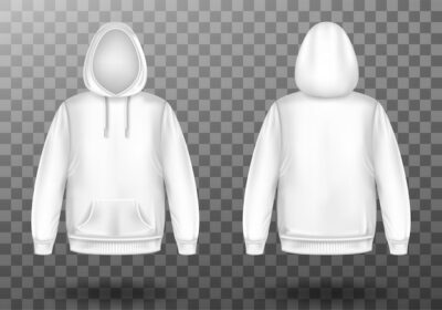 Free Vector | Hoody, white sweatshirt mock up front and back set