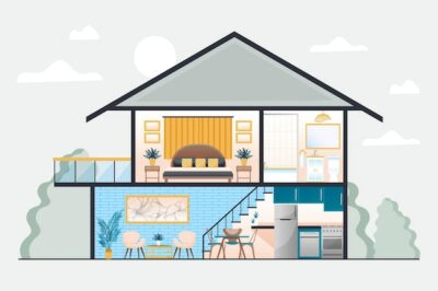 Free Vector | House illustration in cross-section