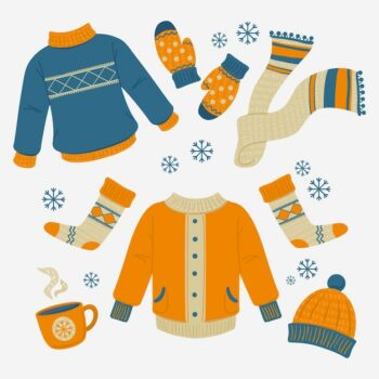 Free Vector | Illustrated winter clothes collection