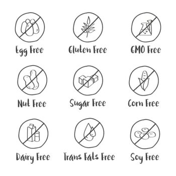 Free Vector | Illustration of food allergy icons isolated
