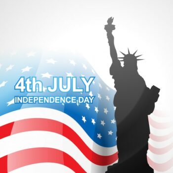 Free Vector | Independence day design with statue of liberty