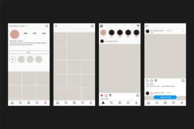 Free Vector | Instagram profile interface template concept