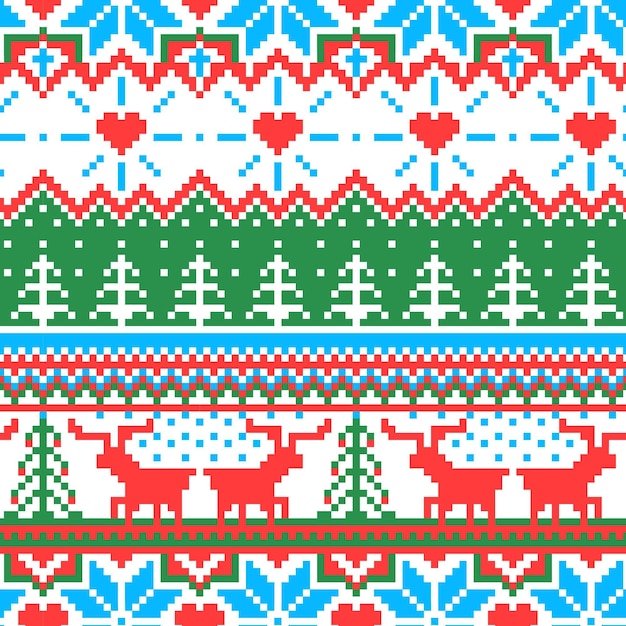 Free Vector | Knitted christmas pattern