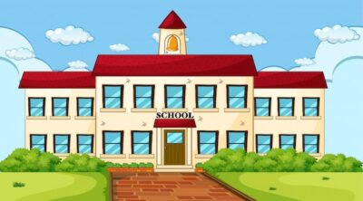 Free Vector | Large school building scene